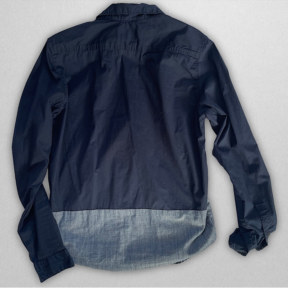 Blue Button Down Club Color Block Slim Fit - Picture 4 of 4